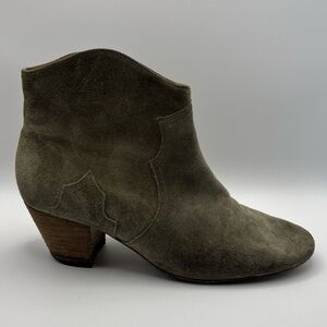 Isabel Marant Dicker Suede Ankle Boots Taupe 7.5 EU Size 38